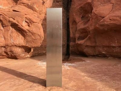 A helicopter crew discovered this odd monolith in the middle of the Utah desert on November 18.