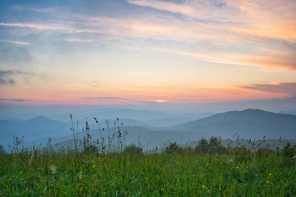 Great Smoky mountain sunset from Max Patch, NC thumbnail