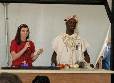 Presenters at the Peace Corps Home Cooking stage at the 2011 Smithsonian Folklife Festival
