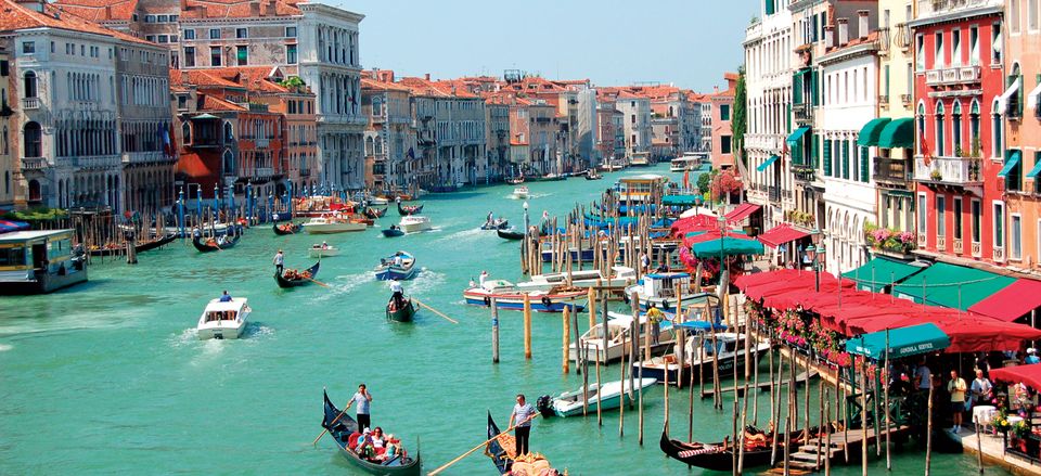  View from Bridge Rialto in Venice, Italy 