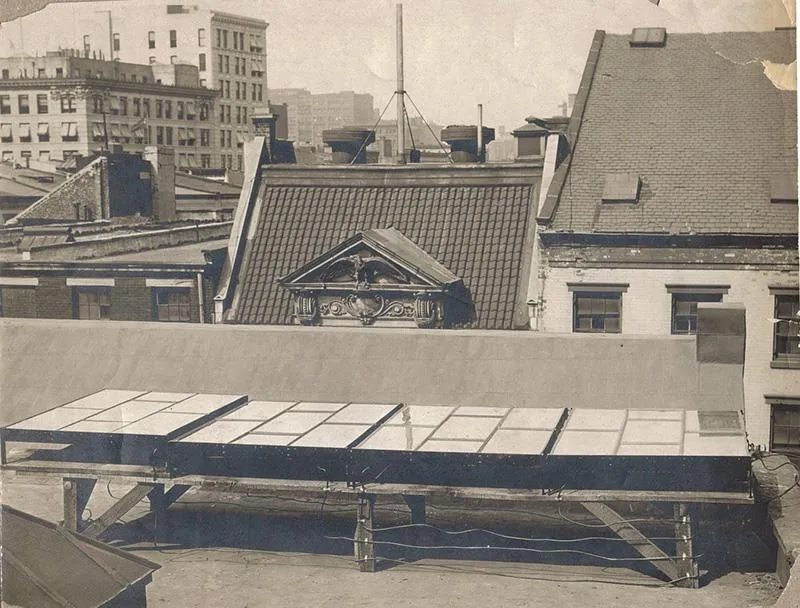Charles Fritts's solar panels installed in 1884 (Solar Cell History and Milestones)