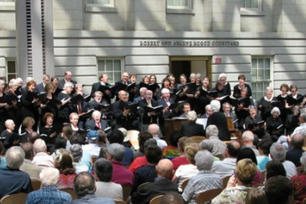The Encore Chorale at the Kogod Courtyard at last year's popular performance.