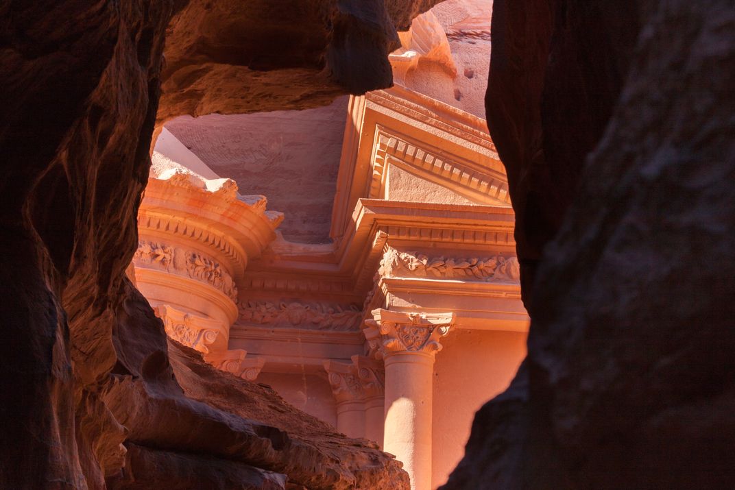 Glimpse of the Treasury from the siq