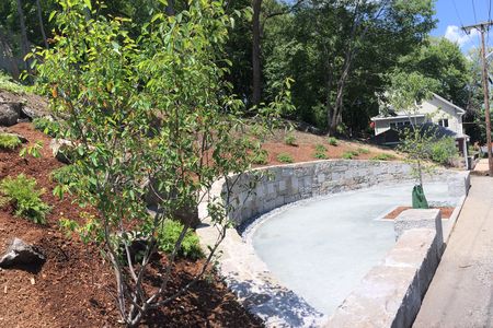 The memorial (shown here in early June) will be dedicated on the 325th anniversary of the hangings.