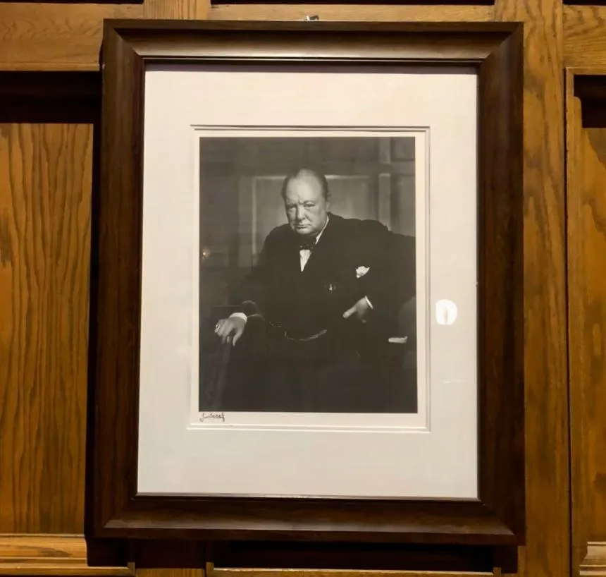 Churchill portrait in frame