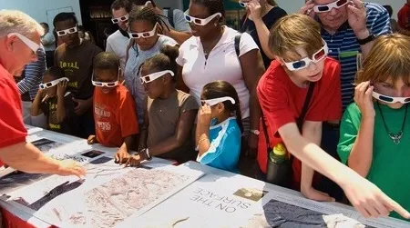 Visitors from Mars Day 2008 get a 3-D look at the surface of Mars.