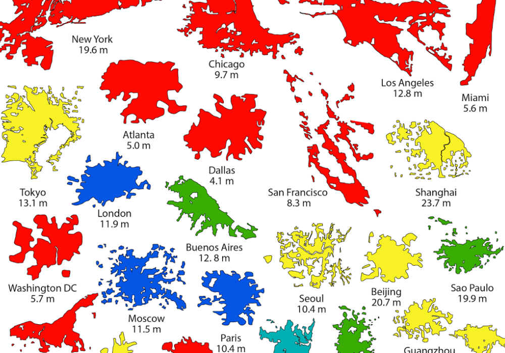 Urban footprints info(geo)graphic