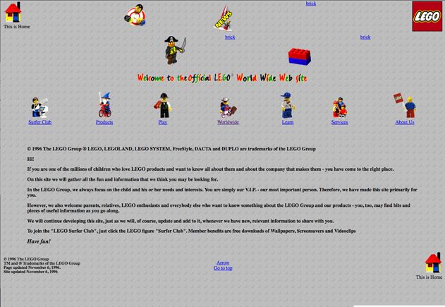 LEGO homepage