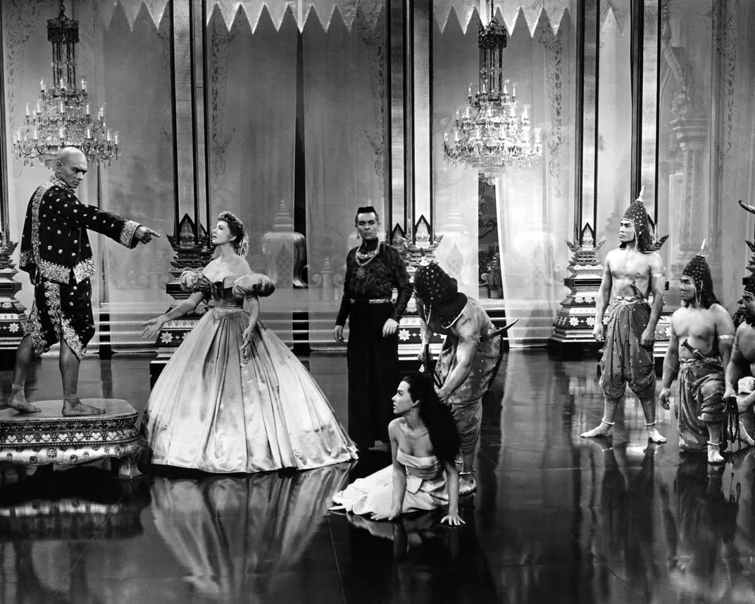 The 1956 film adaptation of The King and I featured Rita Moreno (seen here lying on the floor, to the right of Yul Brynner and Deborah Kerr) as Tuptim.