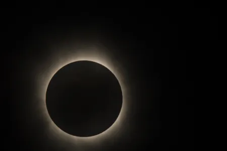 The Japanese Hinode satellite observed the Moon blocking the face of the sun during a solar eclipse in 2009.