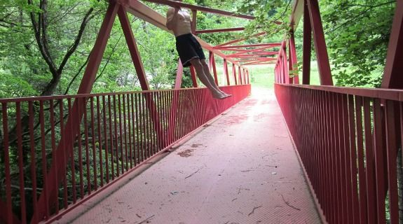 A pedestrian bridge