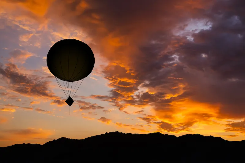 A military balloon in the sky