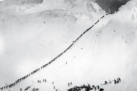 Deadly perils awaited prospectors who flocked to the Yukon. In April 1898, on a single day, 65 men on the Chilkoot Trail died in an avalanche. Typhoid also took its toll.  