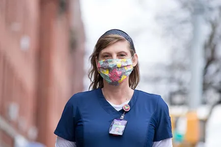 Catherine “Cat” Carnes, a registered nurse from Oklahoma, came to Brooklyn to volunteer after seeing “the news day after day and watching the nurses literally cry out for help in New York City.”