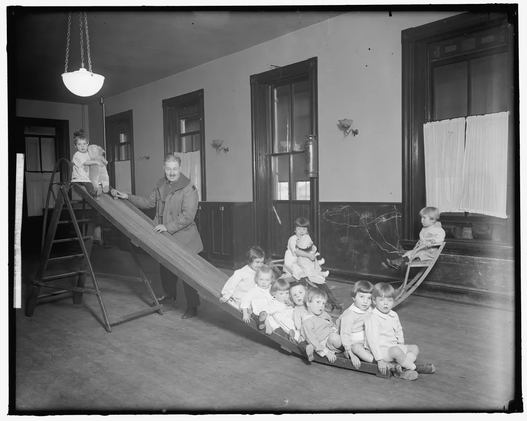 A 1905 photo of children at the New York Foundling Hospital