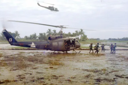 Throughout the Mekong Delta, a Slick’s mission was to deliver troops and supplies.