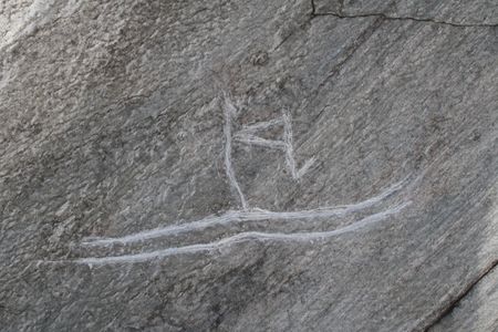 The ancient carving after it was vandalized by well-intentioned youth.