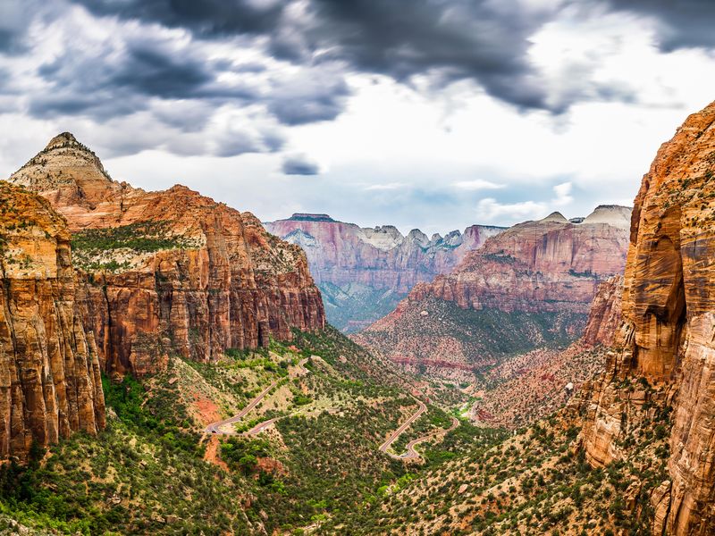 Lightning Rod - Zion panorama during Summer storm. | Smithsonian Photo ...