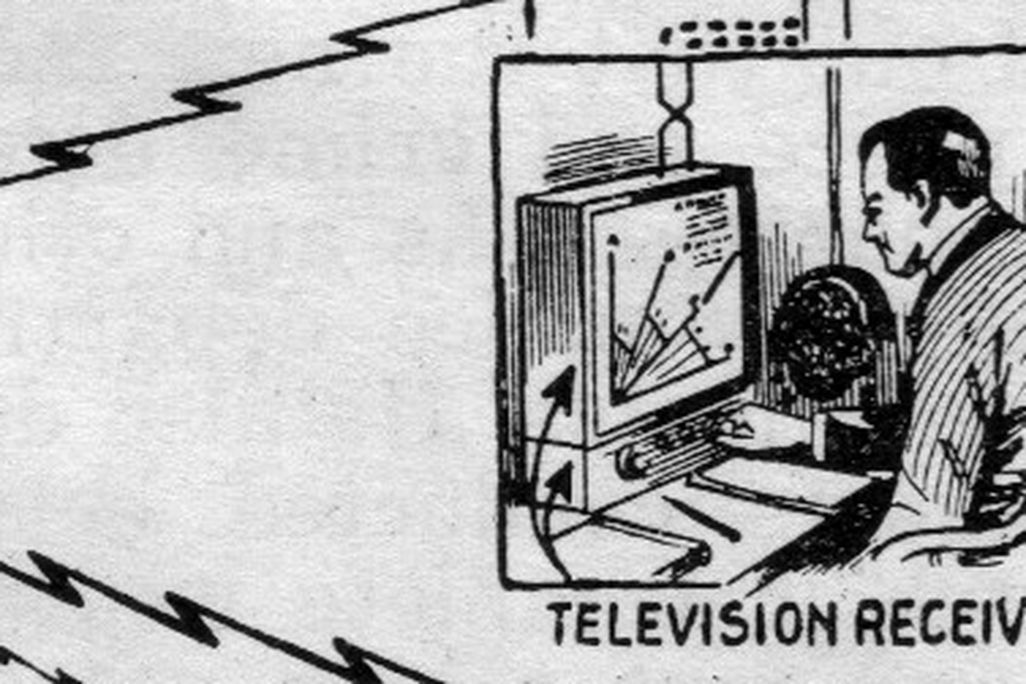 A professor of the future gives a lecture via television (1935)