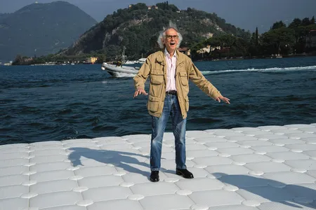 Construction on Lago d’Iseo, Christo says, was as challenging as “building a highway.”