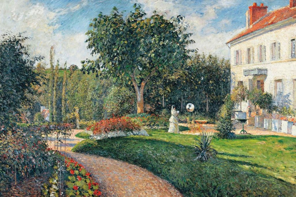 Painting of garden and house