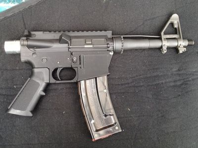 The lower on this gun was made with a 3D printer.