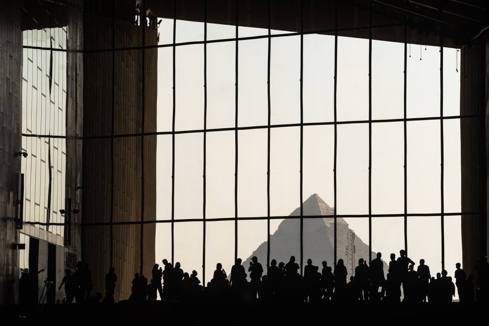 View of the Great Pyramid from The Grand Egyptian Museum.