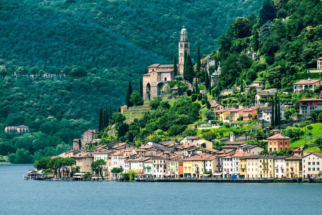 The village of Morcote on Lake Lugano