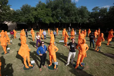 The life-size exhibit presents an inclusive vision of women excelling in STEM (science, technology, engineering, and mathematics).
