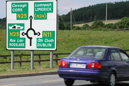 When approaching a roundabout (traffic circle) in the British Isles, drivers often see a sign that charts the exits.