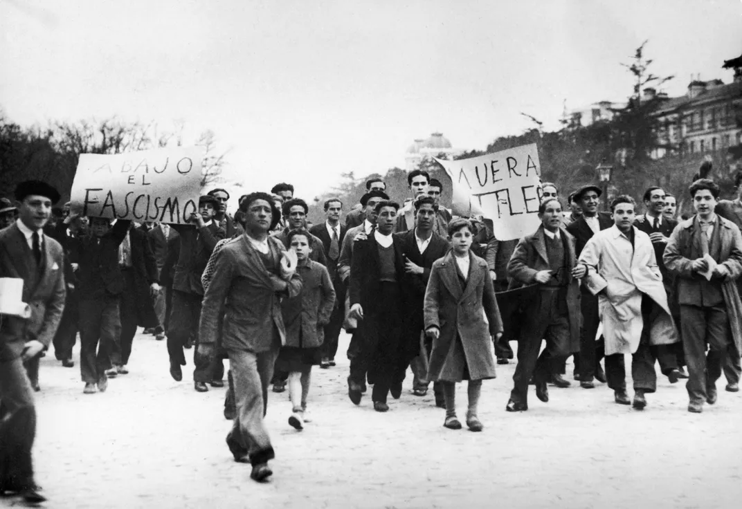 Anti-fascist march in Spain