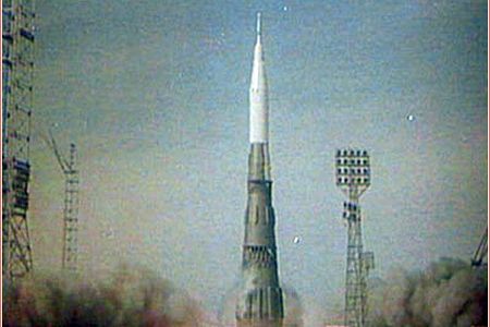 The first attempted launch of the N-1 moon rocket, in February 1969.