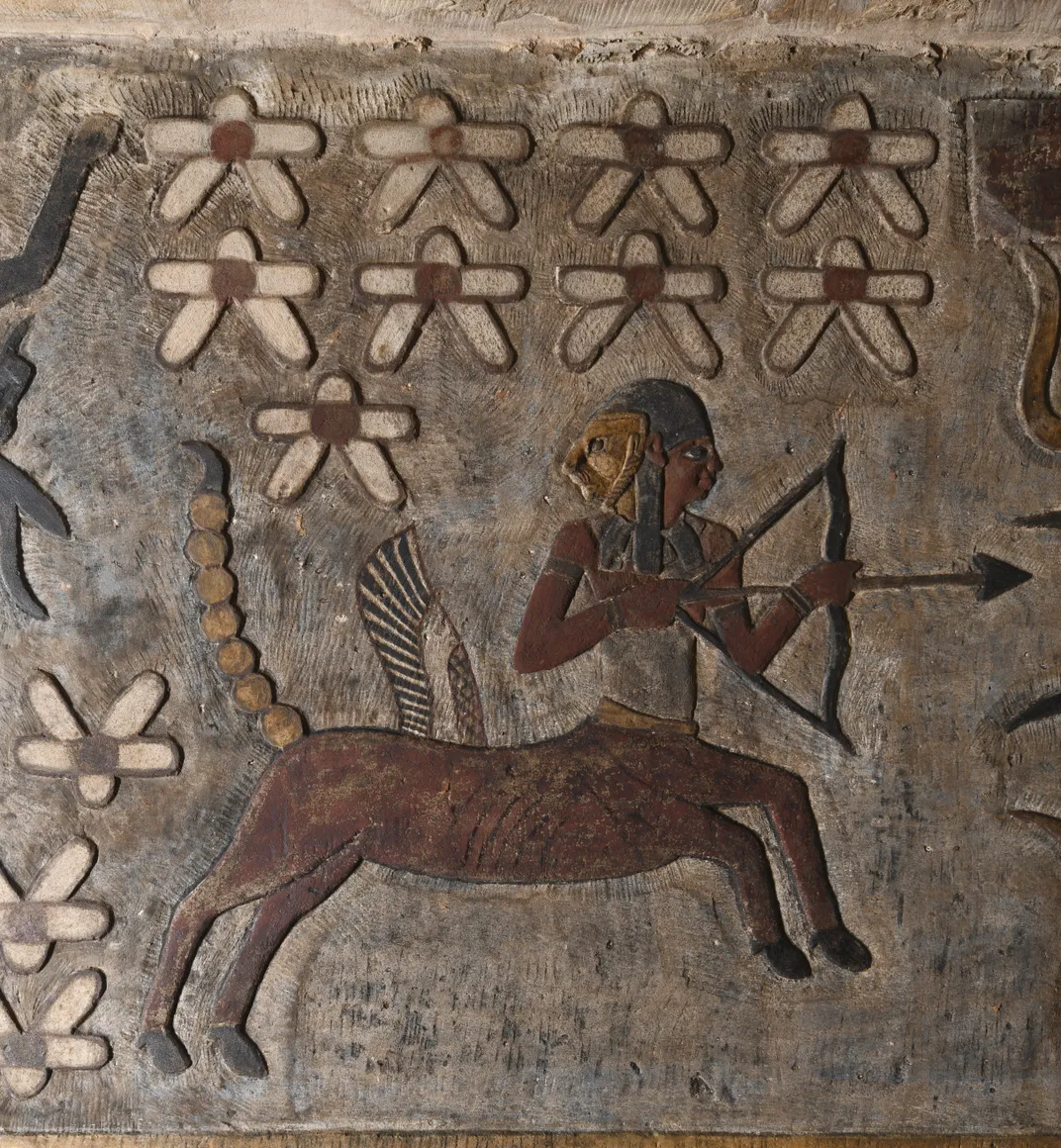 Representation of the Zodiac sign Sagittarius after restoration