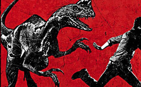 A teaser poster for Terra Nova shows off an imaginary dinosaur called the "Slasher."