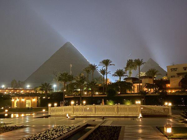 A view of the pyramids in the evening thumbnail