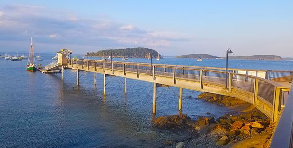 Raised pier over the harbor in Acadia National Park. thumbnail