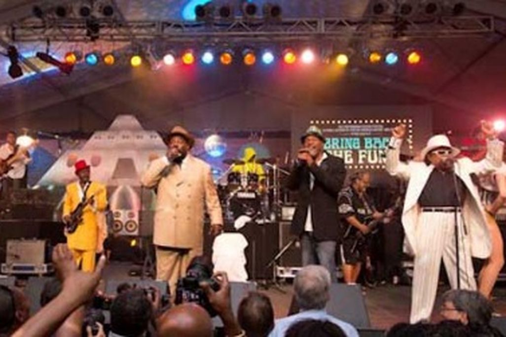 George Clinton and crew brought the crowd to their feet on the opening night of the Festival.