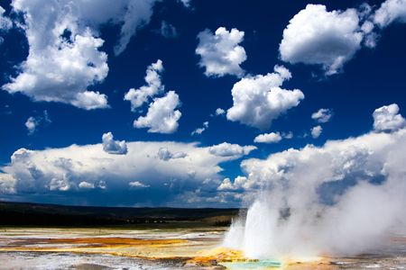 Clepsydra Geyser at Yellowstone National Park, Wyoming. 