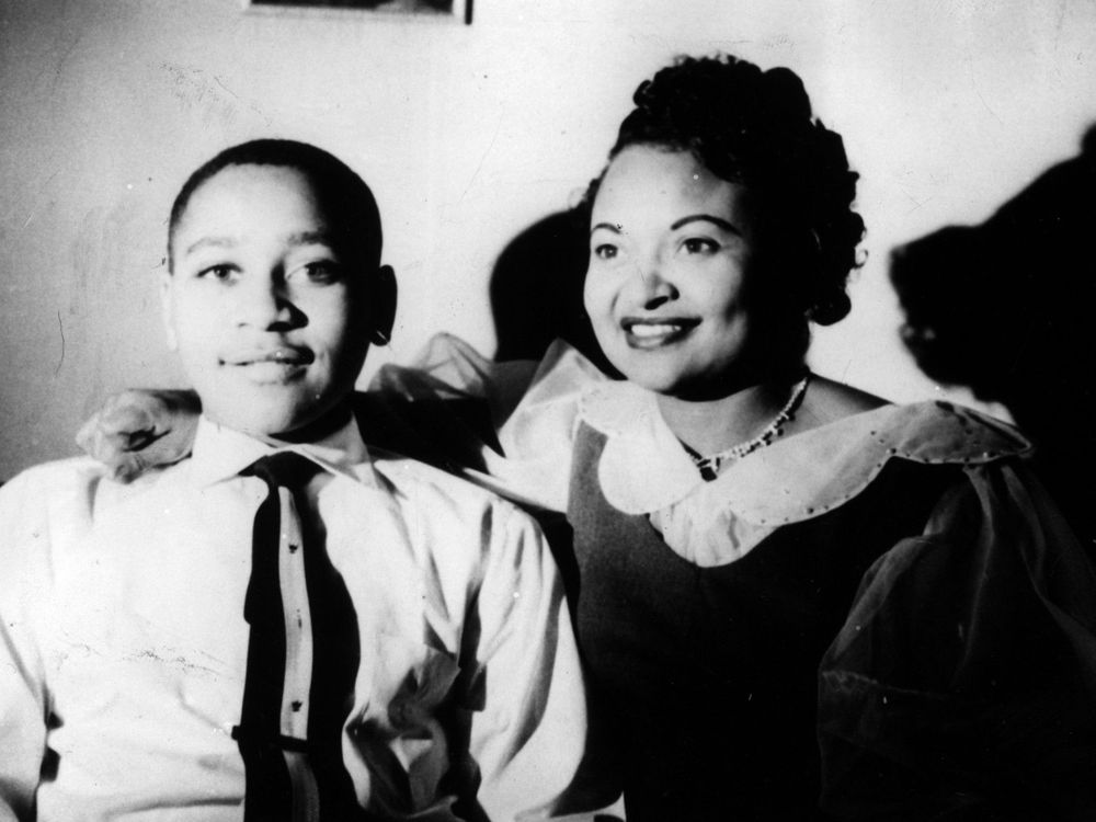 Emmett Till and his mother, Mamie Till-Mobley, at home in Chicago