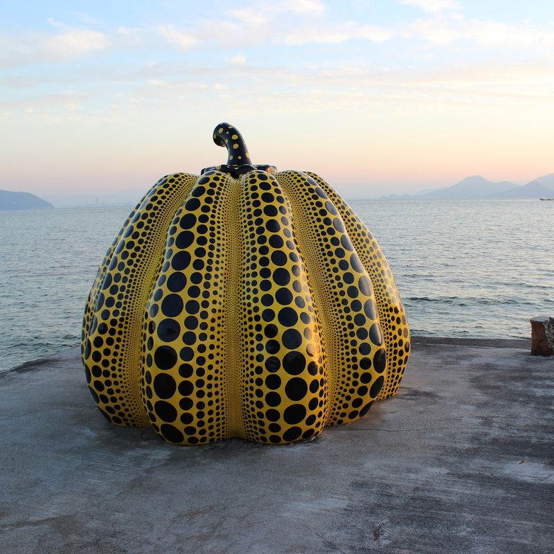 Yayoi Kusama's pumpkin returns to Naoshima island after typhoon