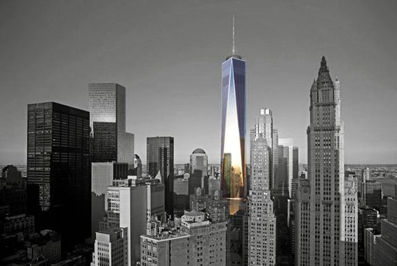 A rendering of the completed One World Trade Center
