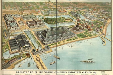 Bird's eye view of the 1893 Columbian Exposition, which Olmsted was instrumental in planning