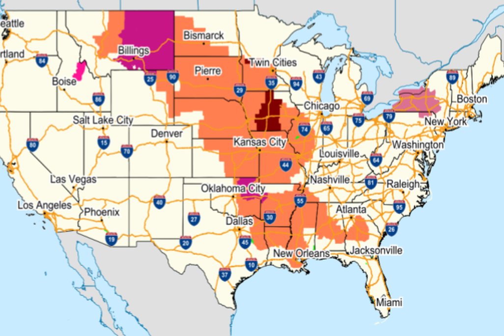 heat map of U.S>