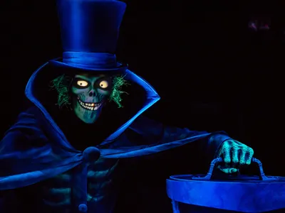 The "Hatbox Ghost" is one of the most beloved attractions in Disneyland's Haunted Mansion.