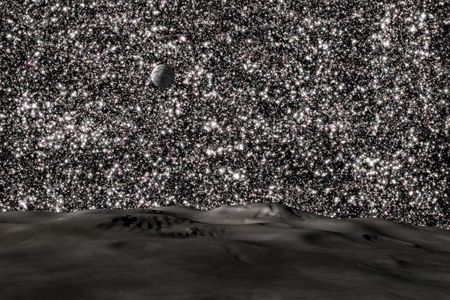 An artist’s vision of what the night sky would look like from a planet at the heart of an ultracompact galaxy