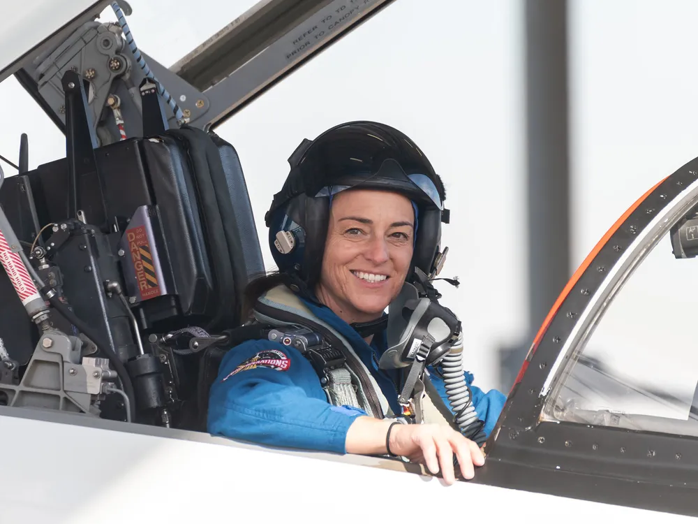 Nicole Mann in T-38 trainer jet