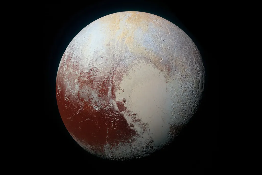 Pluto on a black background