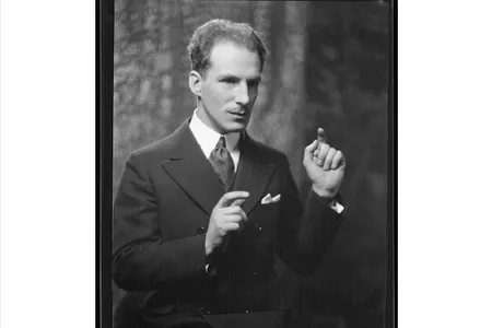 Russian physicist and engineer Lev Sergeyevich Termen—who later came to be widely known as Léon Theremin—invented his namesake instrument around 1920. Here, he's pictured in 1928.