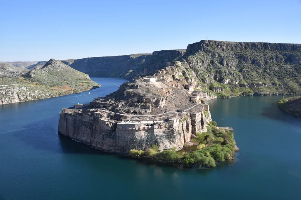a dramatic bend in a river