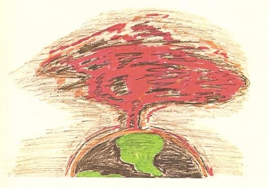 Tina Kambitsis imagines the mushroom cloud apocalypse, wiping out all life on Earth